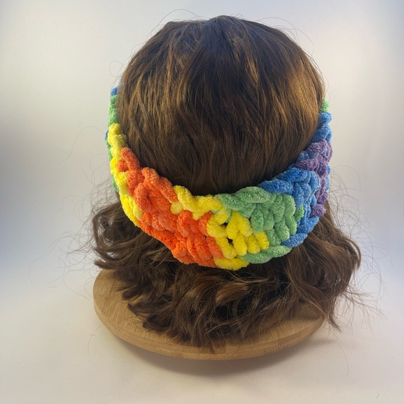 Handmade Women’s/Junior’s Winter Headband/Ear Wrap - Rainbow - Picture 6 of 9